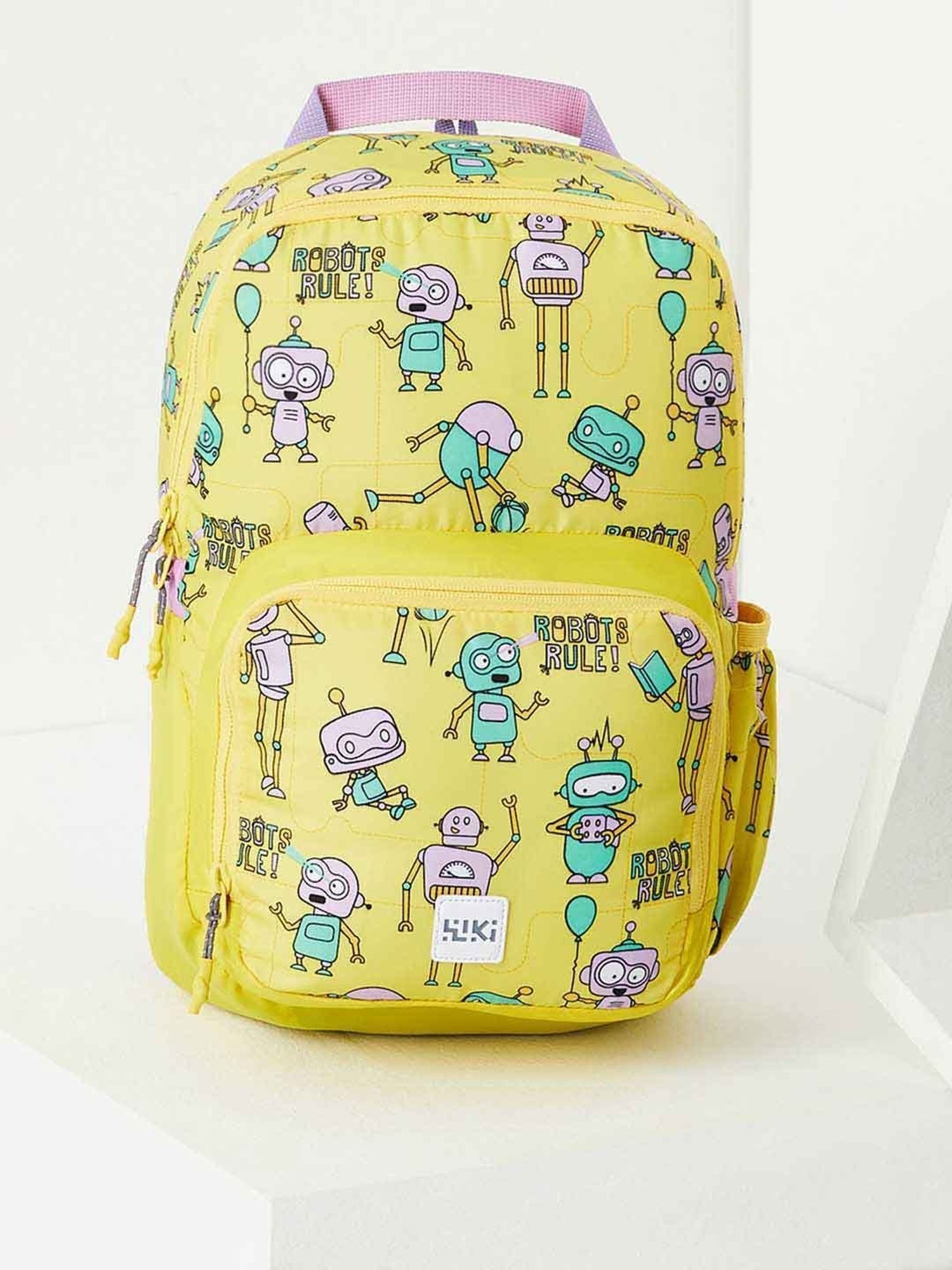 Wiki Back to School Champ 1 Yellow Polyester Printed Backpack - 11 Ltrs