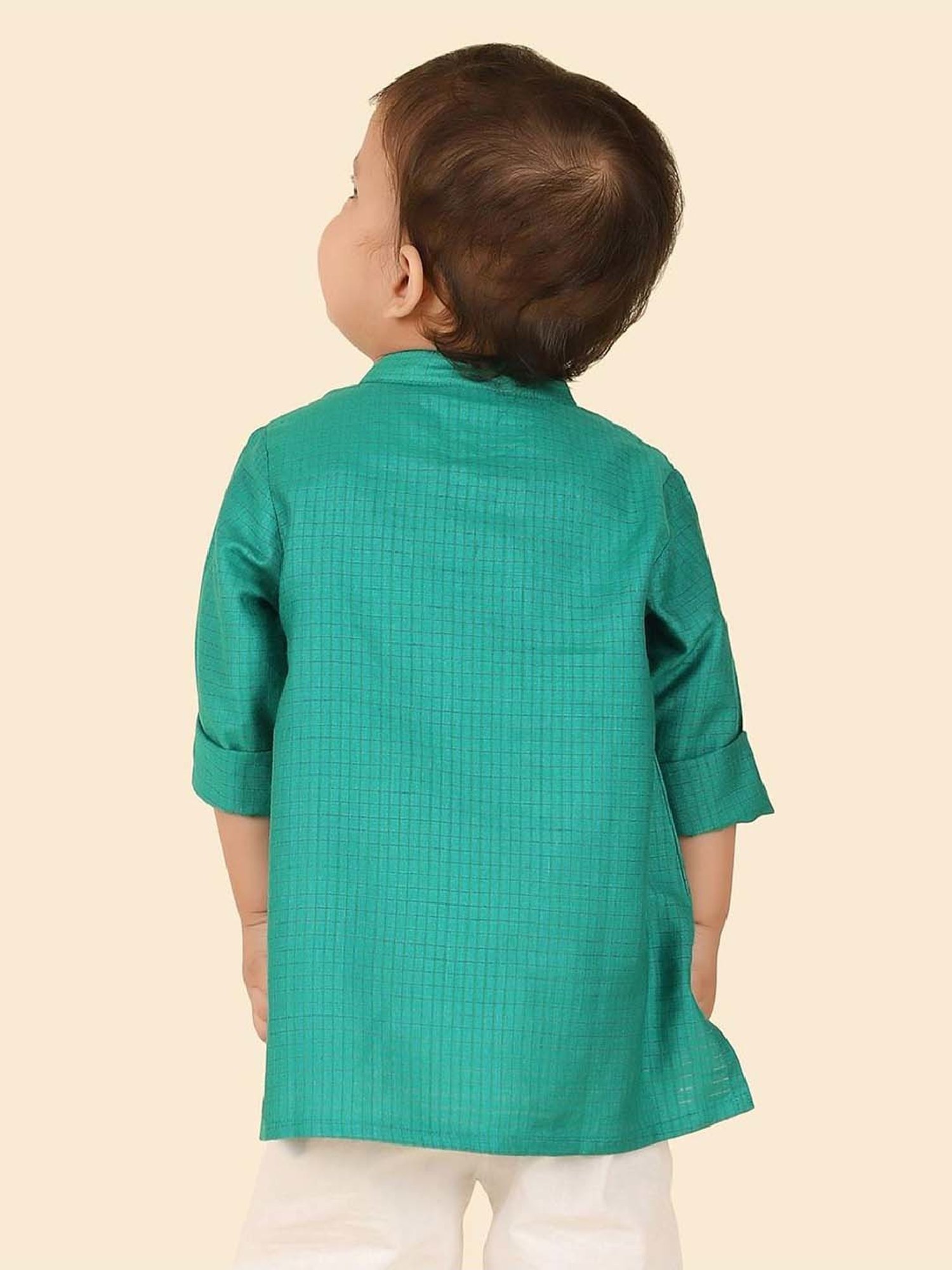 Bumzee Kids Grey & White Checks Full Sleeves Shirt, Waistcoat with Pants