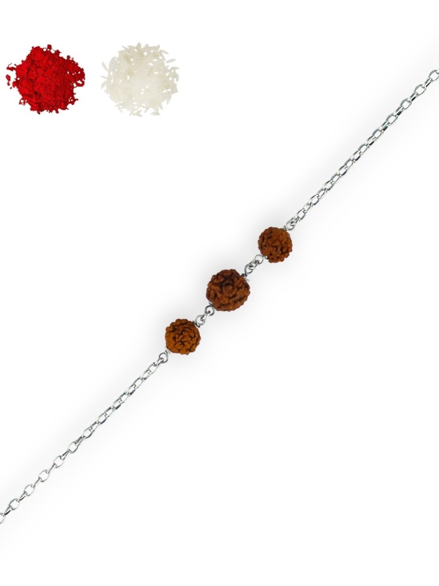 Taraash 92.5 Sterling Silver Rudraksha Rakhi for Men
