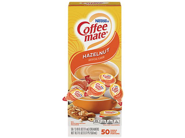 Coffee-mate NES 35180 Liquid Coffee Creamer, Hazelnut, 0.38 oz. Mini Cups, 50/Box, 4 Boxes/Carton, 200 Total/Carton