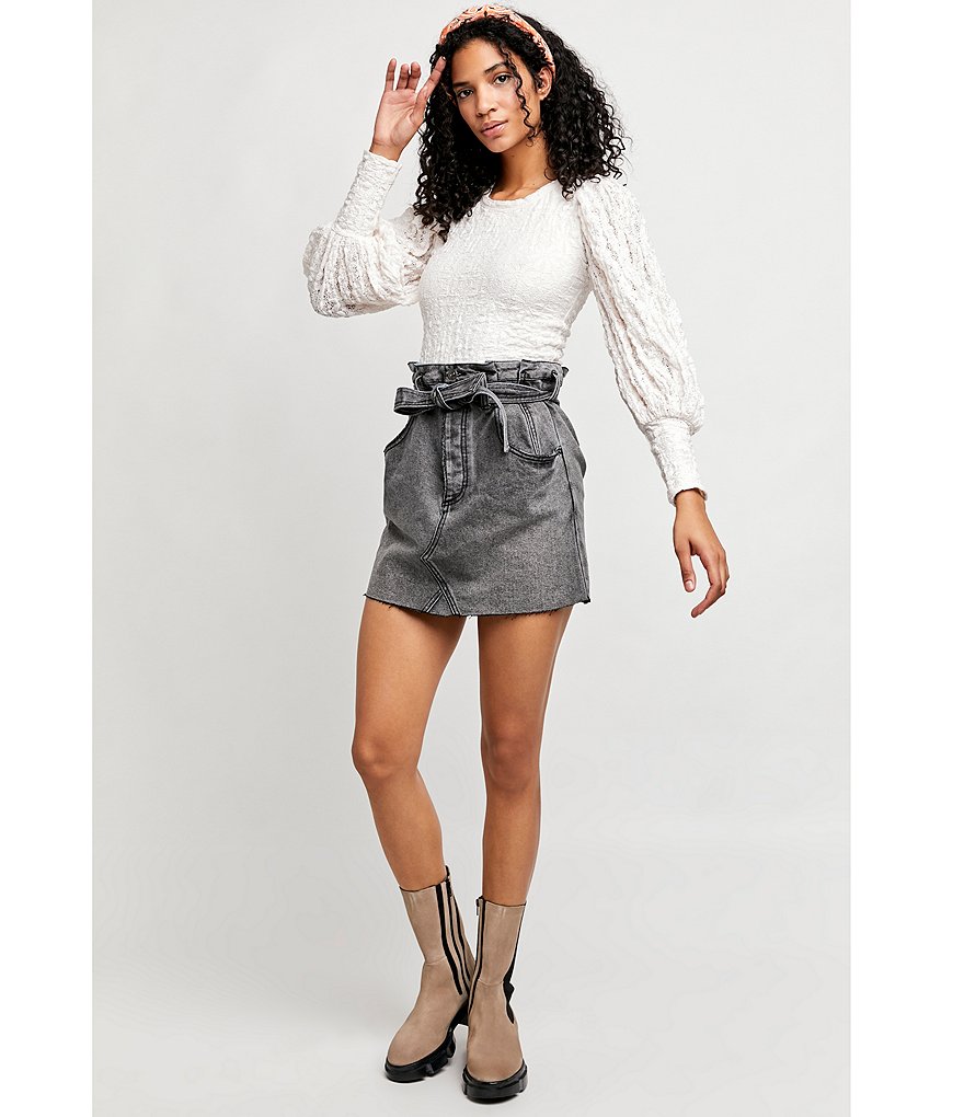 Free People Tea Time Long Puff Sleeve Top