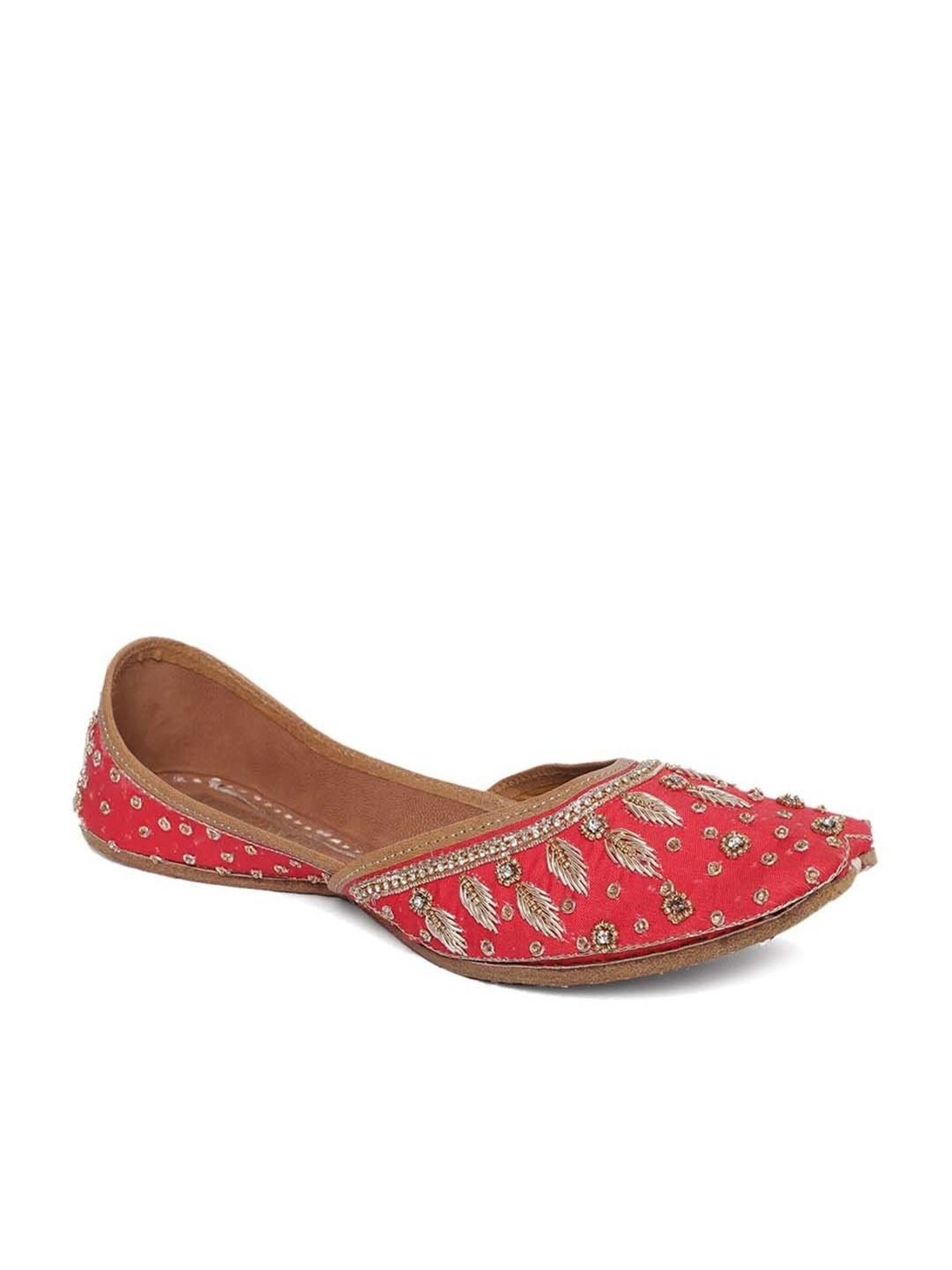 Glam Story Women's Red Ethnic Juttis