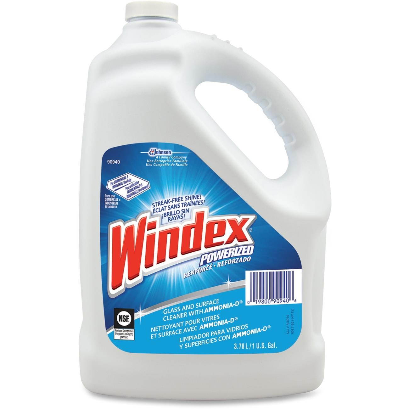 WINDEX 696503 Liquid Glass and Surface Cleaner, 1 gal., Blue, Unscented, Jug