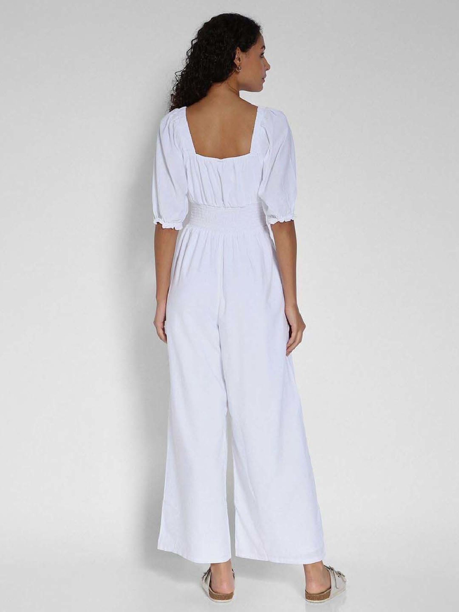 American Eagle Outfitters White Full Length Jumpsuit