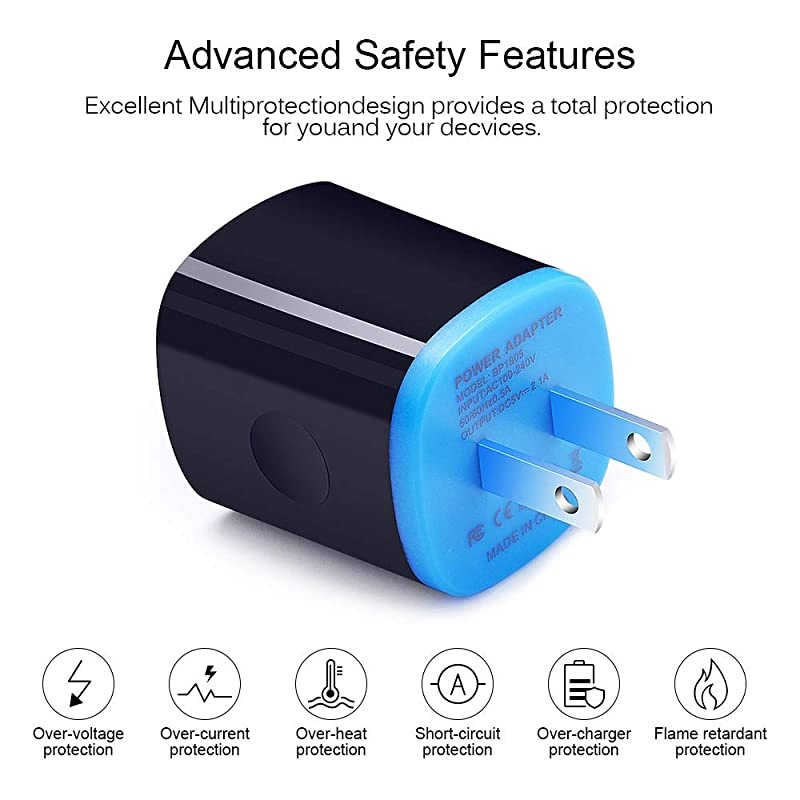 USB Type C Charger Compatible for Moto Z3 PlayG6G6 PlusG7G8 Play PowerZ4Z2 ForceZ2 PlayX4ZZ DroidZ Force Droid 2 Port USB Adapter Wall Charger with 6FT USB C Fast Charging Cable Cord