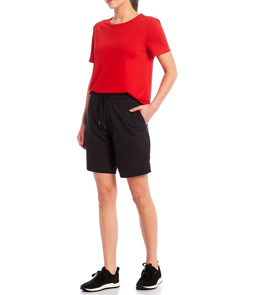 IBKUL Solid Long Sleeve Mock Neck Top