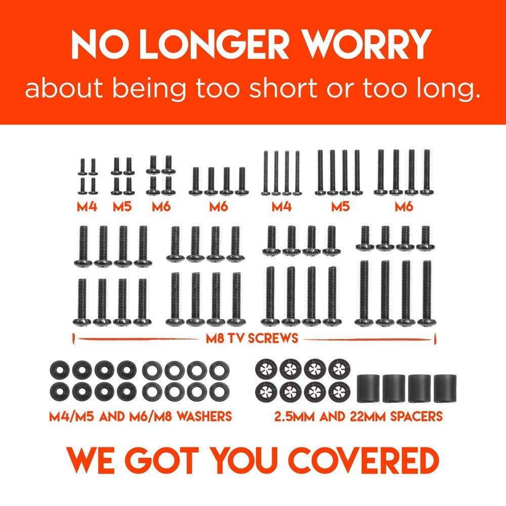 Echogear Universal TV Mounting Hardware Pack - Compatible with All TVs Up to 82" Including Samsung - Pack Contains M4, M5, M6, M8 TV Screws - Works with Any TV Mount