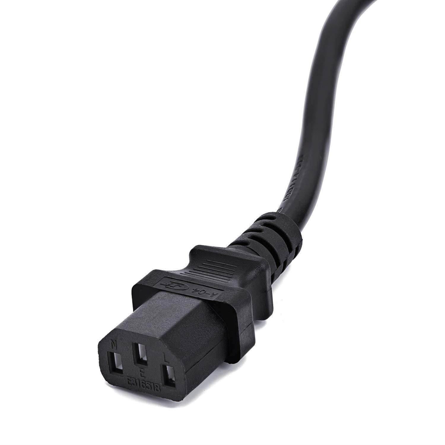 Aurum Cables UL Approved 3 Feet Universal Computer Monitor Power Cord, C13 Power Cable for Monitor, PC, Desktop, Printer, Scanner, 18 AWG NEMA 5-15P to IEC13-5 Pack