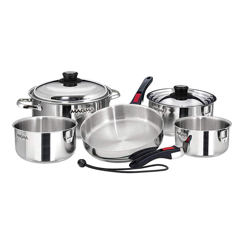 Magma Products 10 Piece Stainless Steel Gourmet Nesting Kitchen Cookware Set