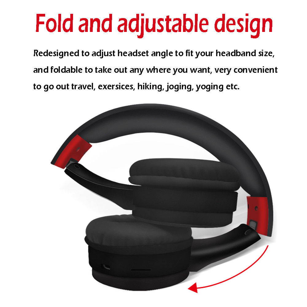Foldable Bluetooth Headphones Wireless Headset Over Ear Noise Reduction Earphone