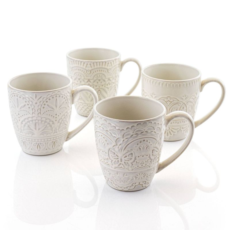 Gibson Elite 14oz 4pk Stoneware Pure Elegance Assorted Mugs