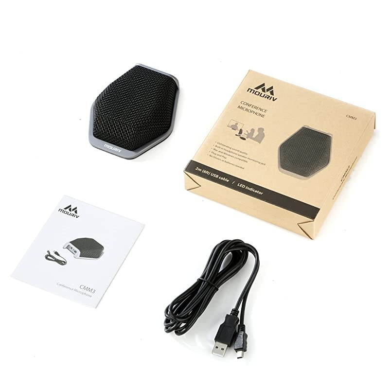 360&deg; Conference Microphone USB Meeting Mic  787 Long Pick up Range Table Top Desktop Omnidirectional Condenser Microphone Compatible with PCWindows amp MaciOS Desktop Laptop SkypeVoIP Call