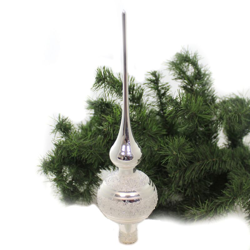 Tree Topper Finial 13.0" Silver Ice Finial Tree Topper Christmas  -  Tree Toppers