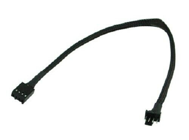 12" 4-Pin PWM Computer Case Fan Power Extension Adapter Cable with Black Sleeve