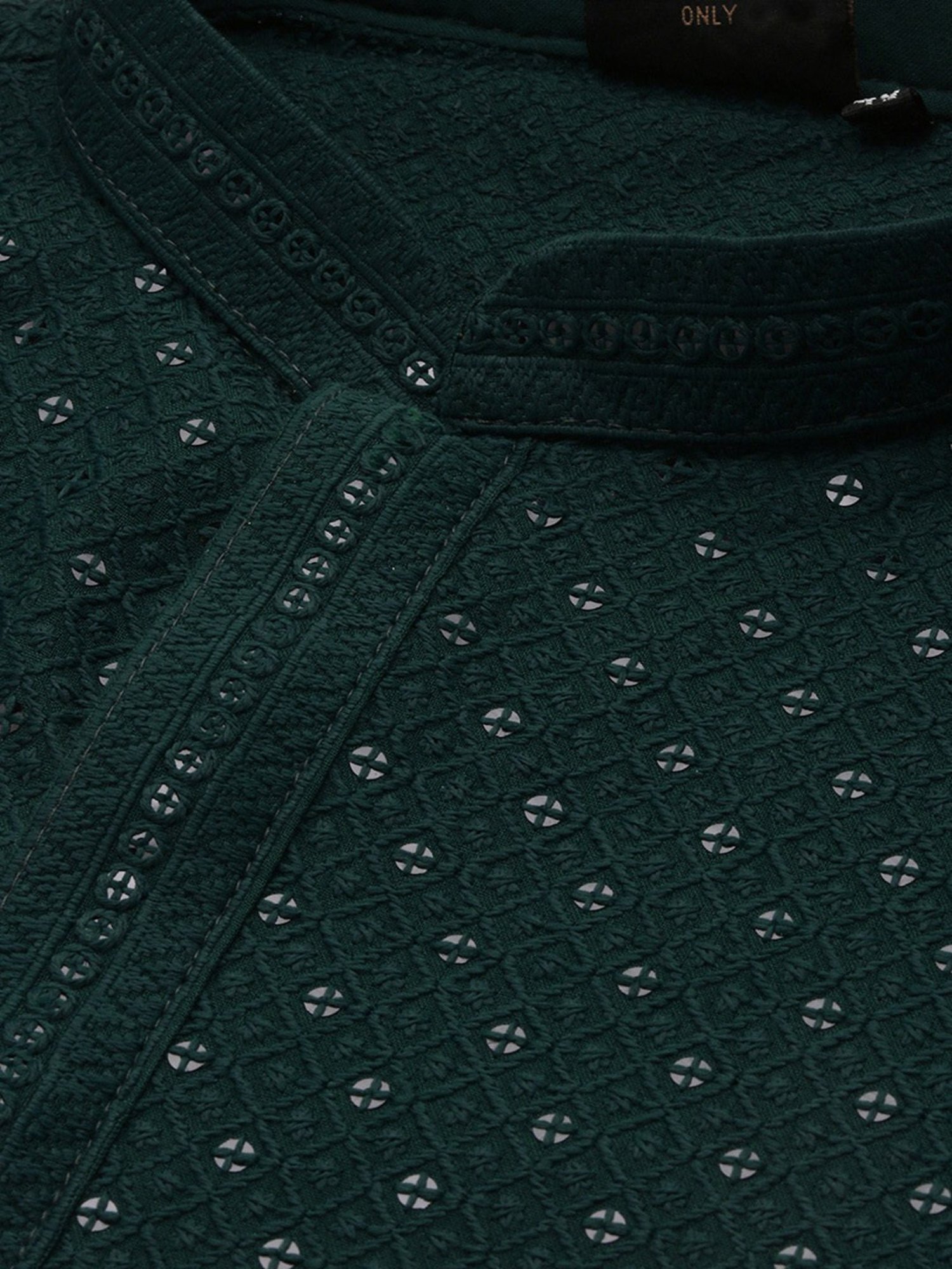 Sanwara Sea Green & White Cotton Regular Fit Chikankari Kurta Bottom Set