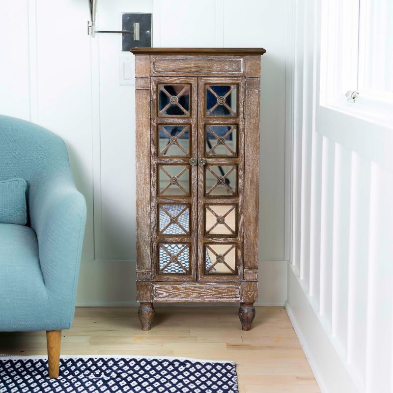 Celine Standing Jewelry Armoire Ceruse Oak Brown - Hives & Honey