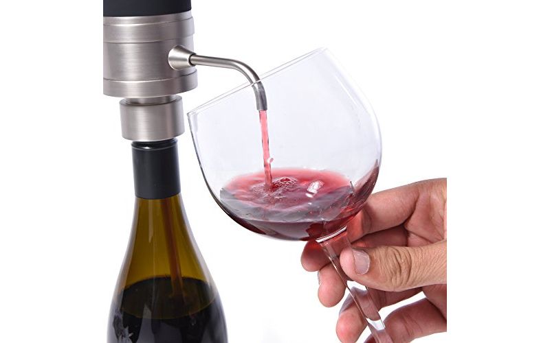 Ivation Electric Wine Aerator and Dispenser - Easy Touch Operation - Battery Operated - Decanter for Red and White Wine - FDA Approved - Gift Box