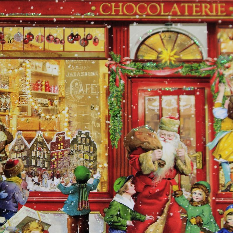 Christmas 8.0" Santa At The Chocolate Shop Advent Calendar Chocolaterie  -  Advent Calendar