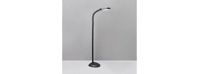 64" x 8.9" x 10.5" Smart Light Full Spectrum Floor Lamp (Includes LED Light Bulb) Graphite - Verilux