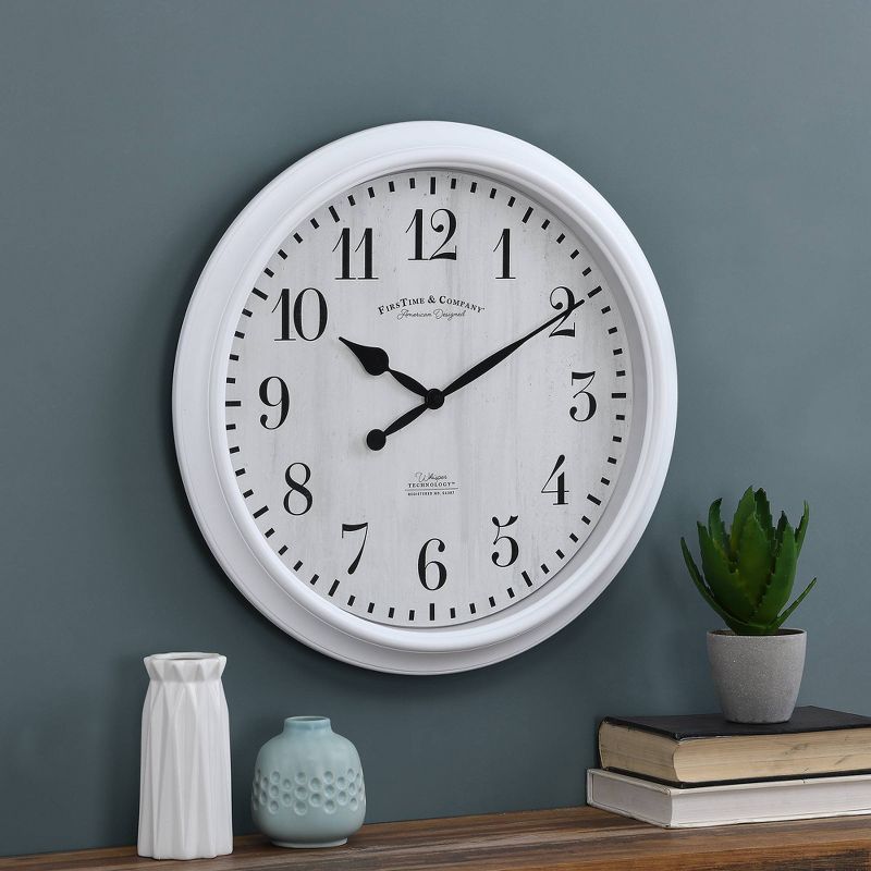 Avery Farmhouse Whisper Clock White - FirsTime