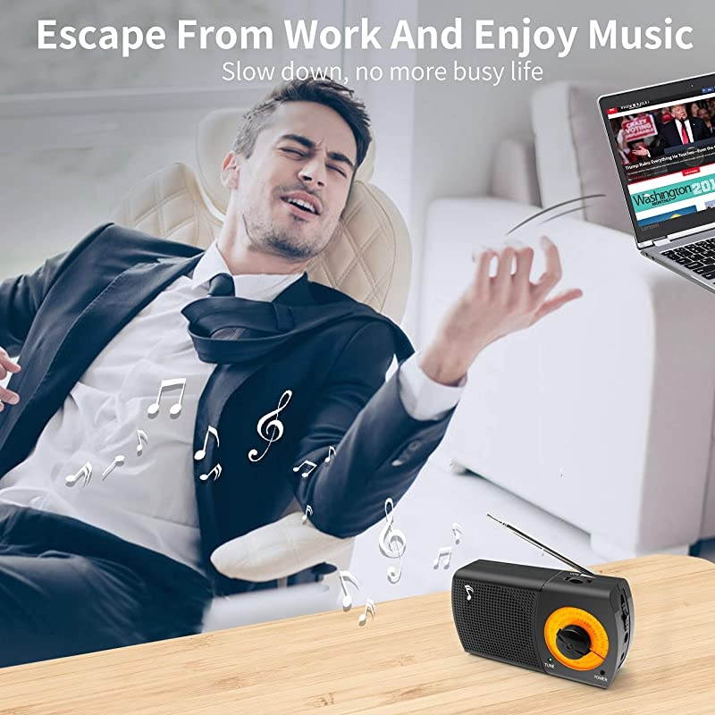 AMFM Radio Pocket with Headphone Jack Best Reception Battery Operated Personal Transistor by 2 AA Battery for JoggingWalking and Travelling
