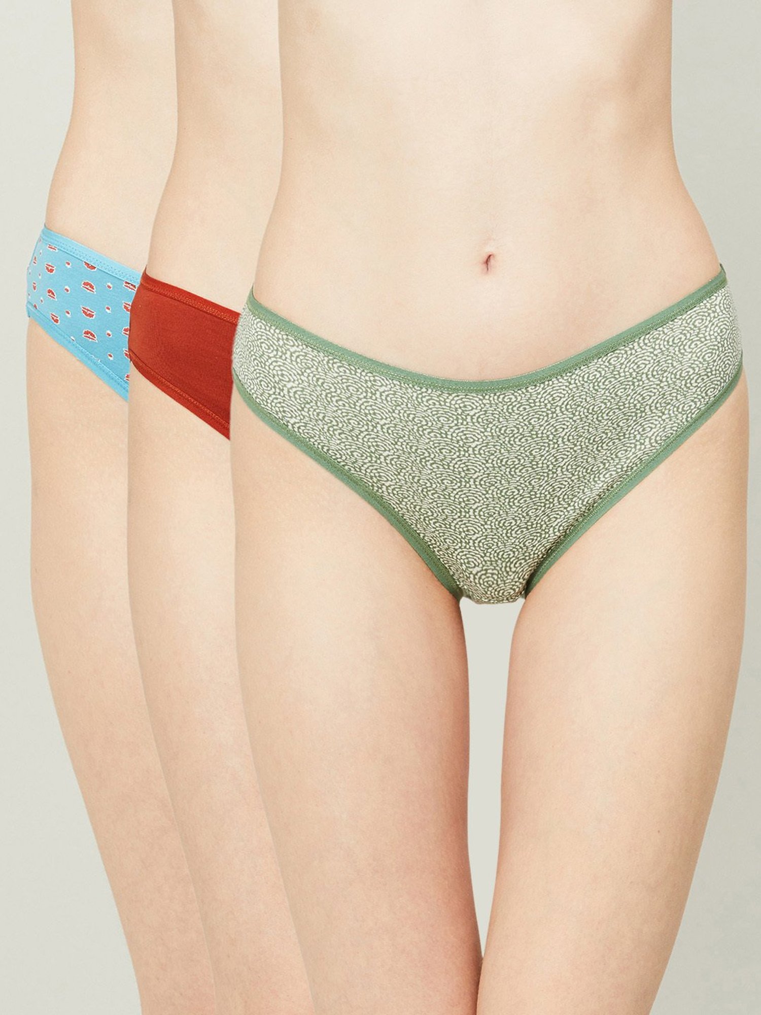 Ginger by Lifestyle Assorted Color Printed Panties - Pack Of 3