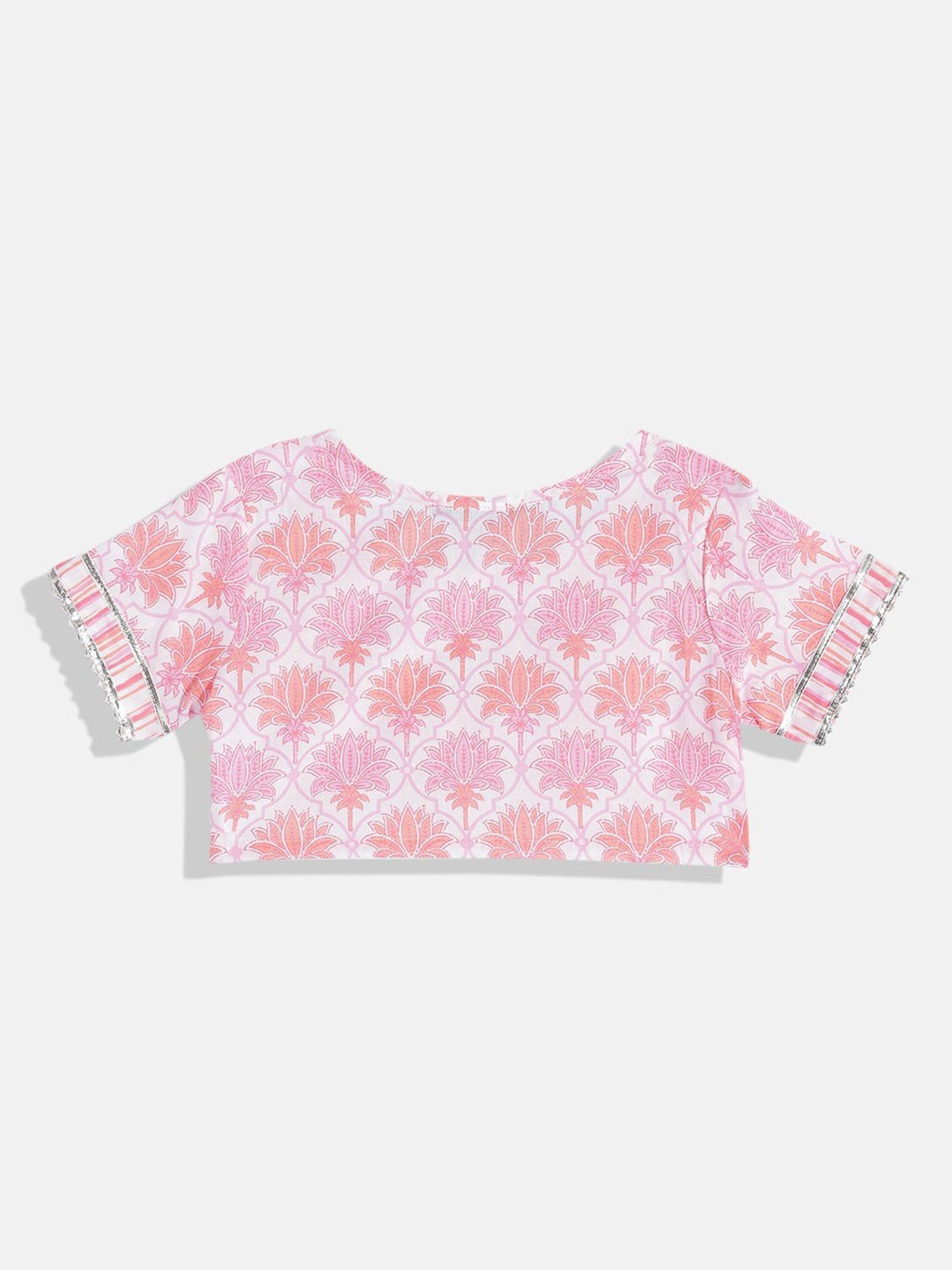 READIPRINT FASHIONS Kids Pink & White Floral Print Lehenga, Choli With Dupatta