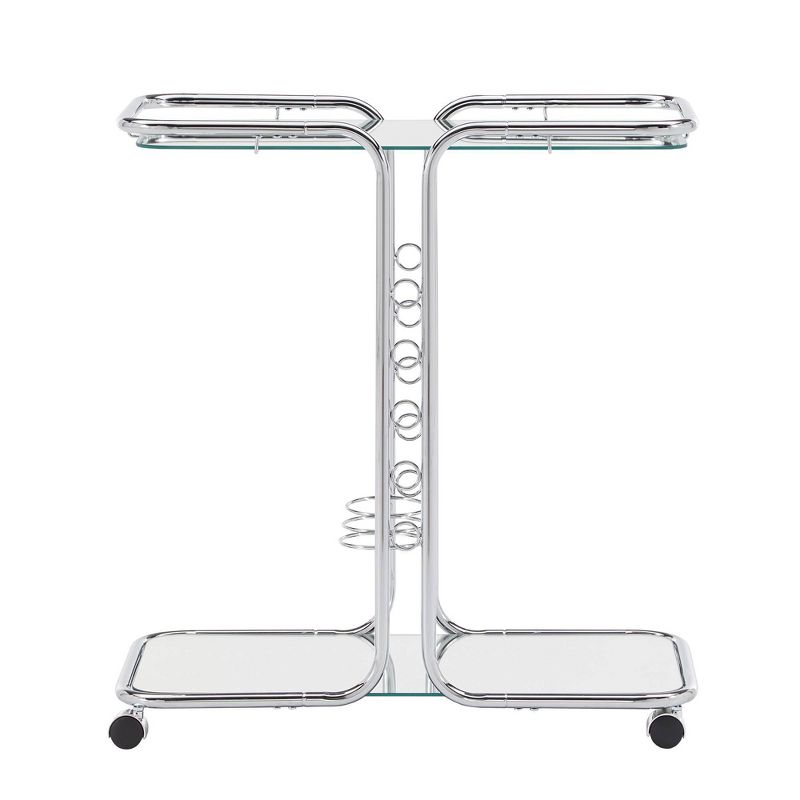 Ripley Chrome Finish Bar Cart Silver - Inspire Q