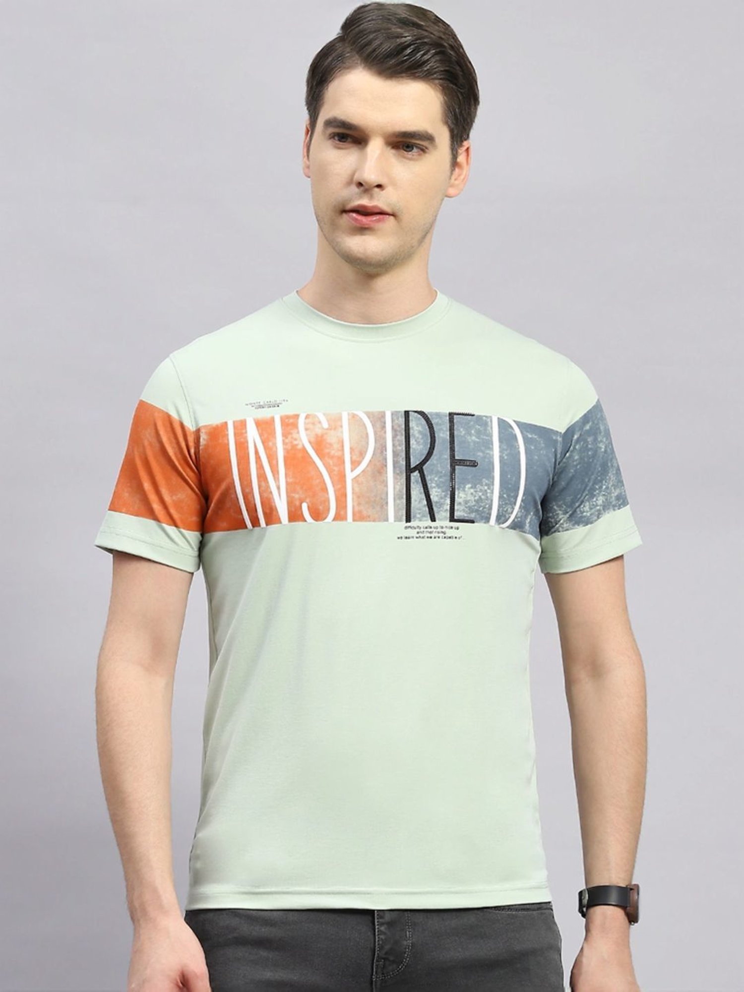 Monte Carlo Green Regular Fit Printed T-Shirt
