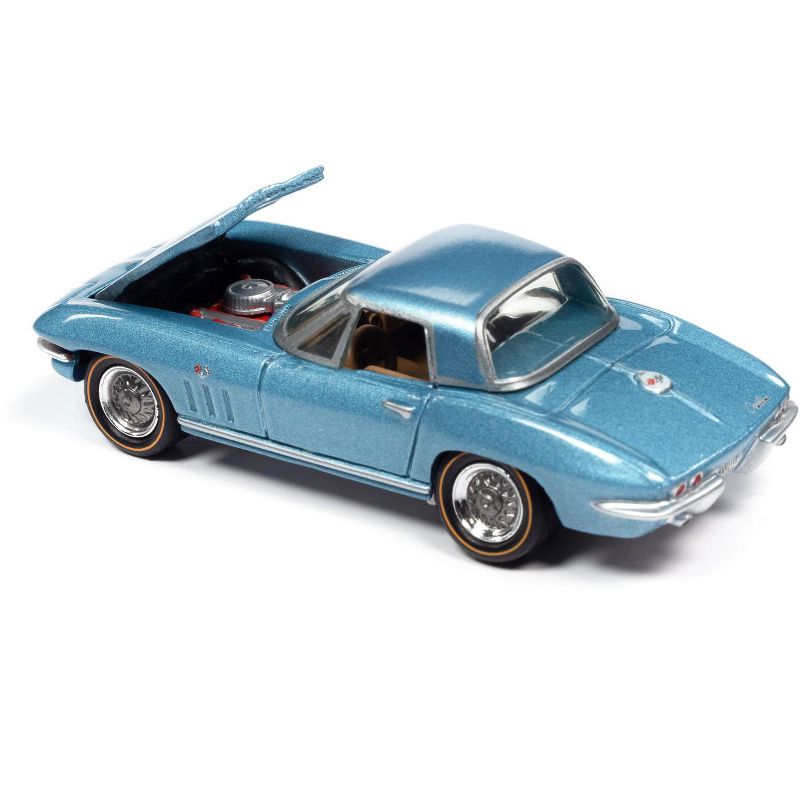 1965 Chevrolet Corvette Hardtop Mist Blue Metallic "Classic Gold Collection" Limited Edition to 3008 pieces 1/64 Diecast Model Car by Johnny Lightning