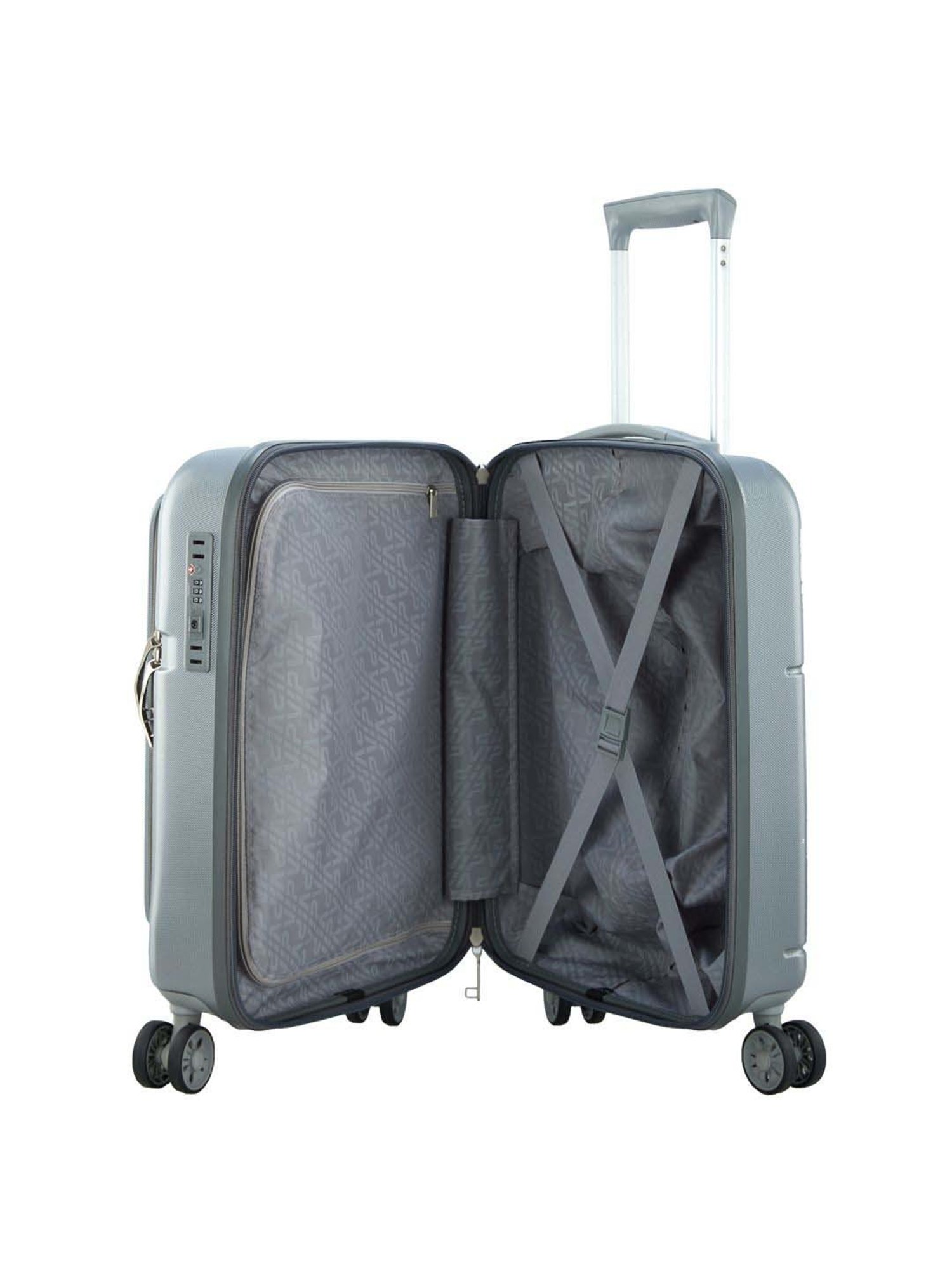 VIP Zorro Silver Textured Hard Cabin Trolley Bag - 38 cm