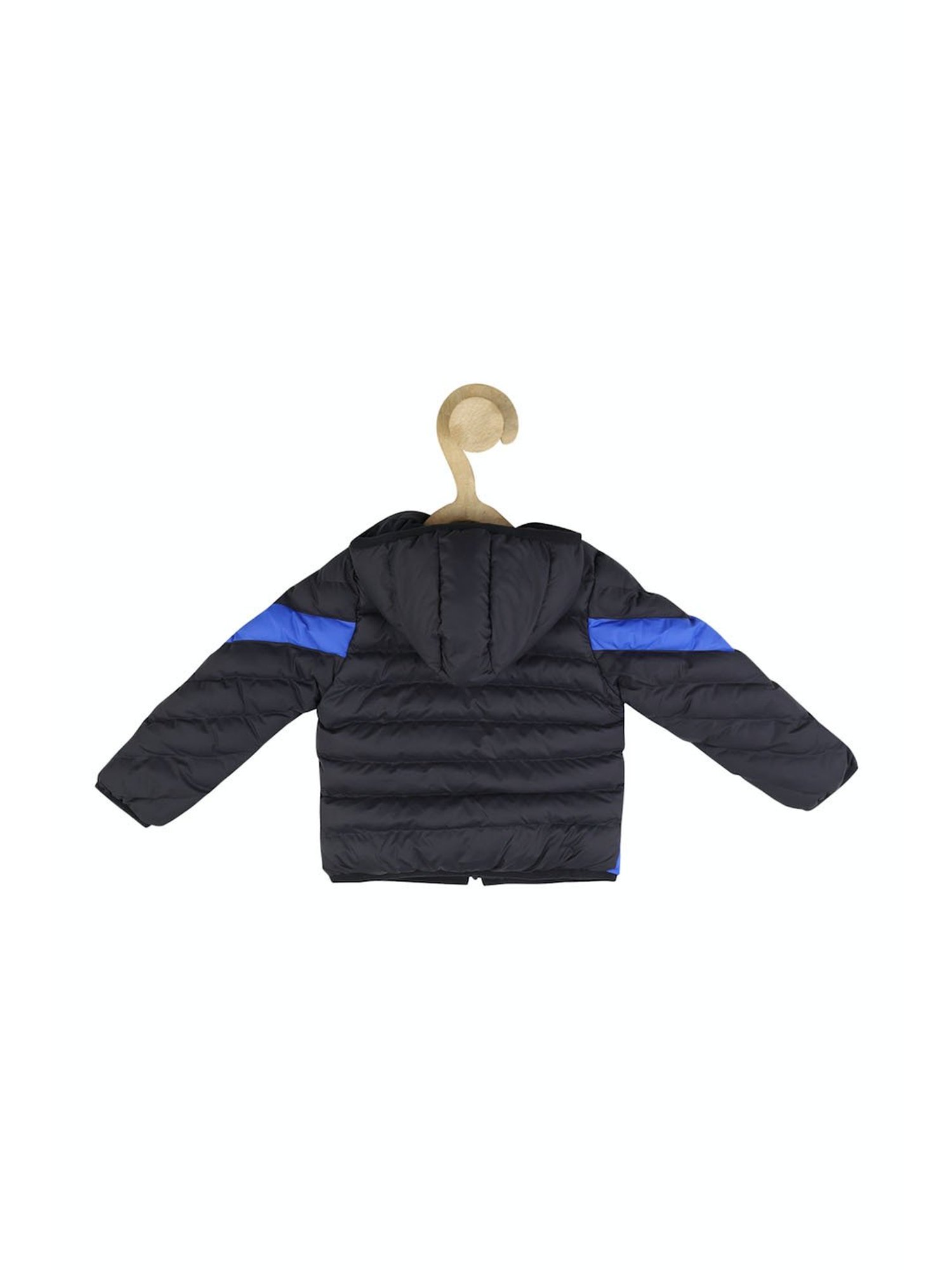 Allen Solly Kids Black & Blue Color Block Full Sleeves Jacket