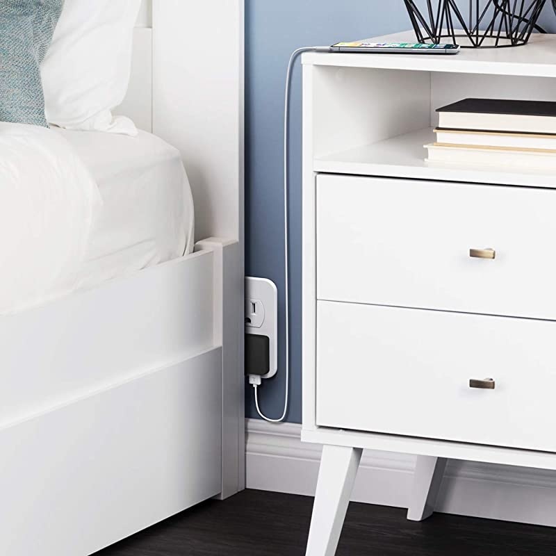 Dual Port Ultra Thin Flat USB Wall Charger with Smart IC Black