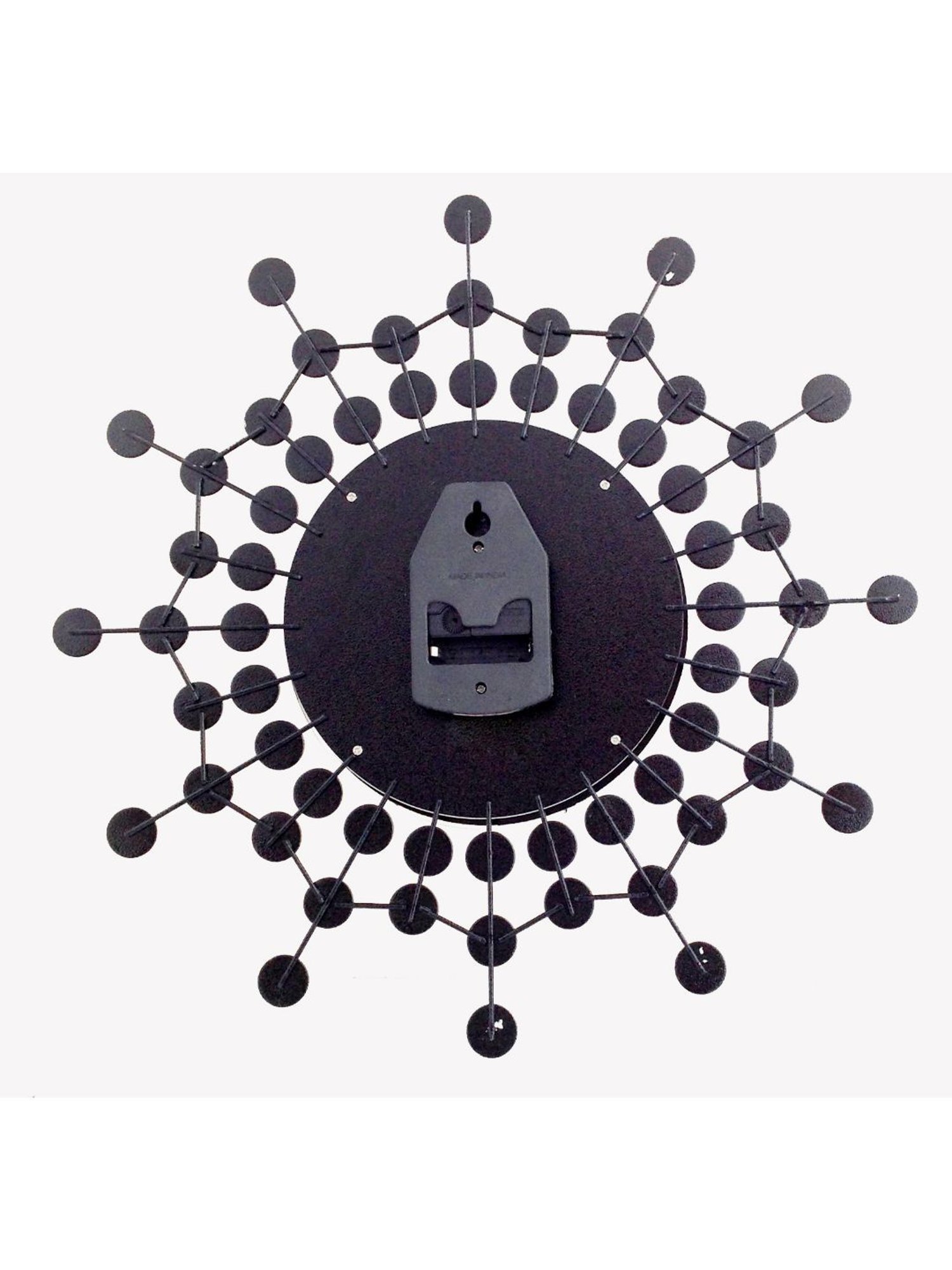 CHRONIKLE Round Silver & Black Iron Wall Clock