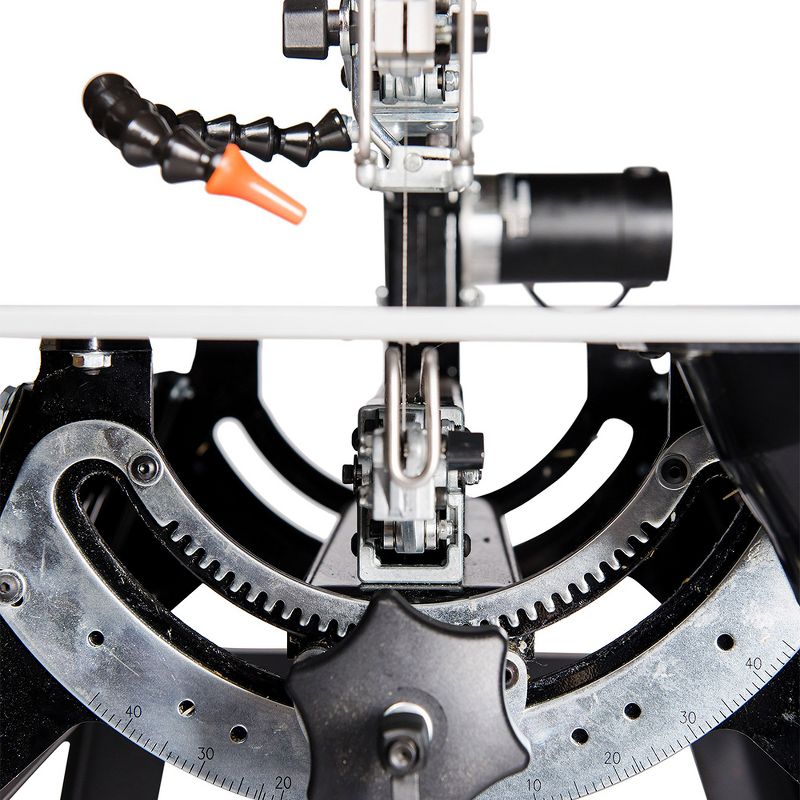 General International EX-21 Tilting Head 21" Electric Powered Benchtop Scroll Saw w/ Footswitch Pedal, Flexi Dust Blower, & Dust Collector Table Kit