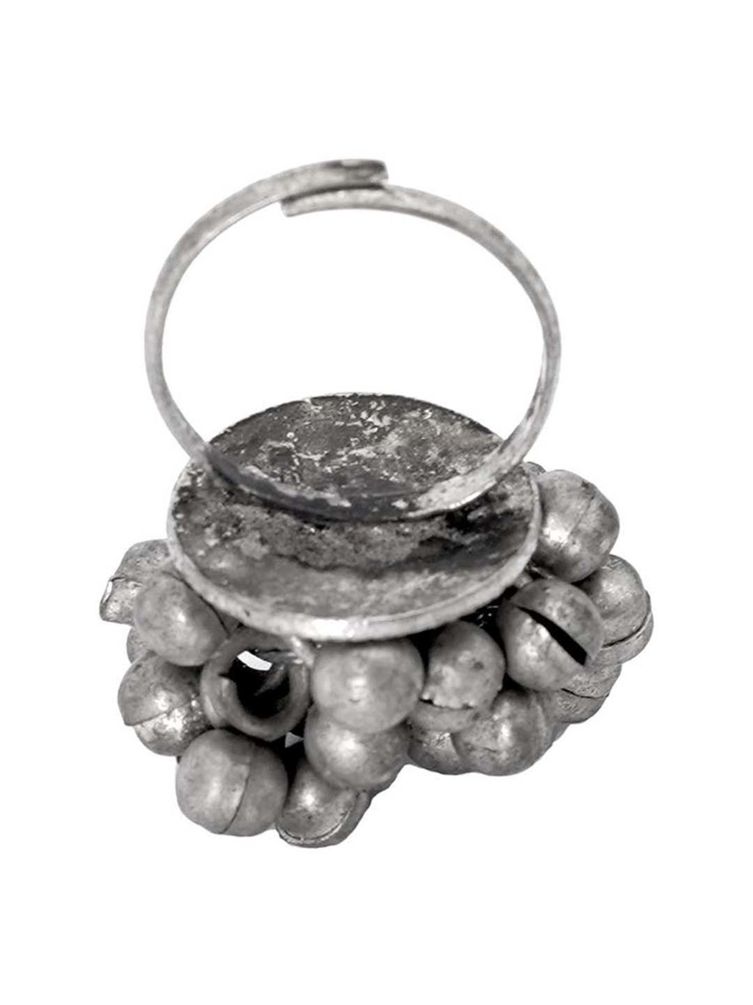 Teejh Selvi Ghungroo Silver Oxidized Ring