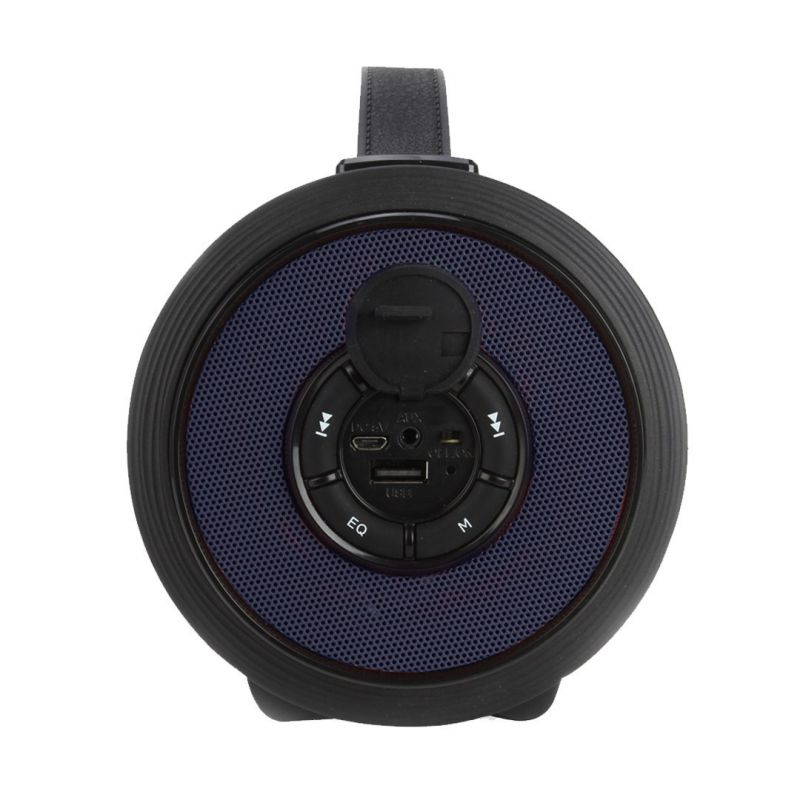 AXESS SPBT1082-BL Portable Bluetooth Indoor/Outdoor 2.1 Hi-Fi Loud Speaker with Built-in 4" Sub + Vibrating Disk & SD Card USB AUX Inputs Blue Jean