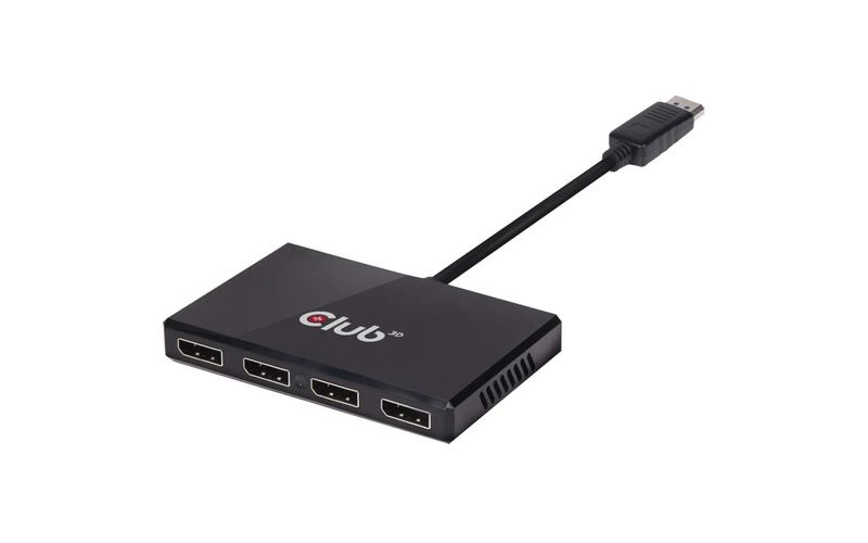 Club 3D Multi Stream Transport (MST) Hub DisplayPort 1.2 Quad Monitor USB Powered - 3840 ?? 2160 - DisplayPort - USB