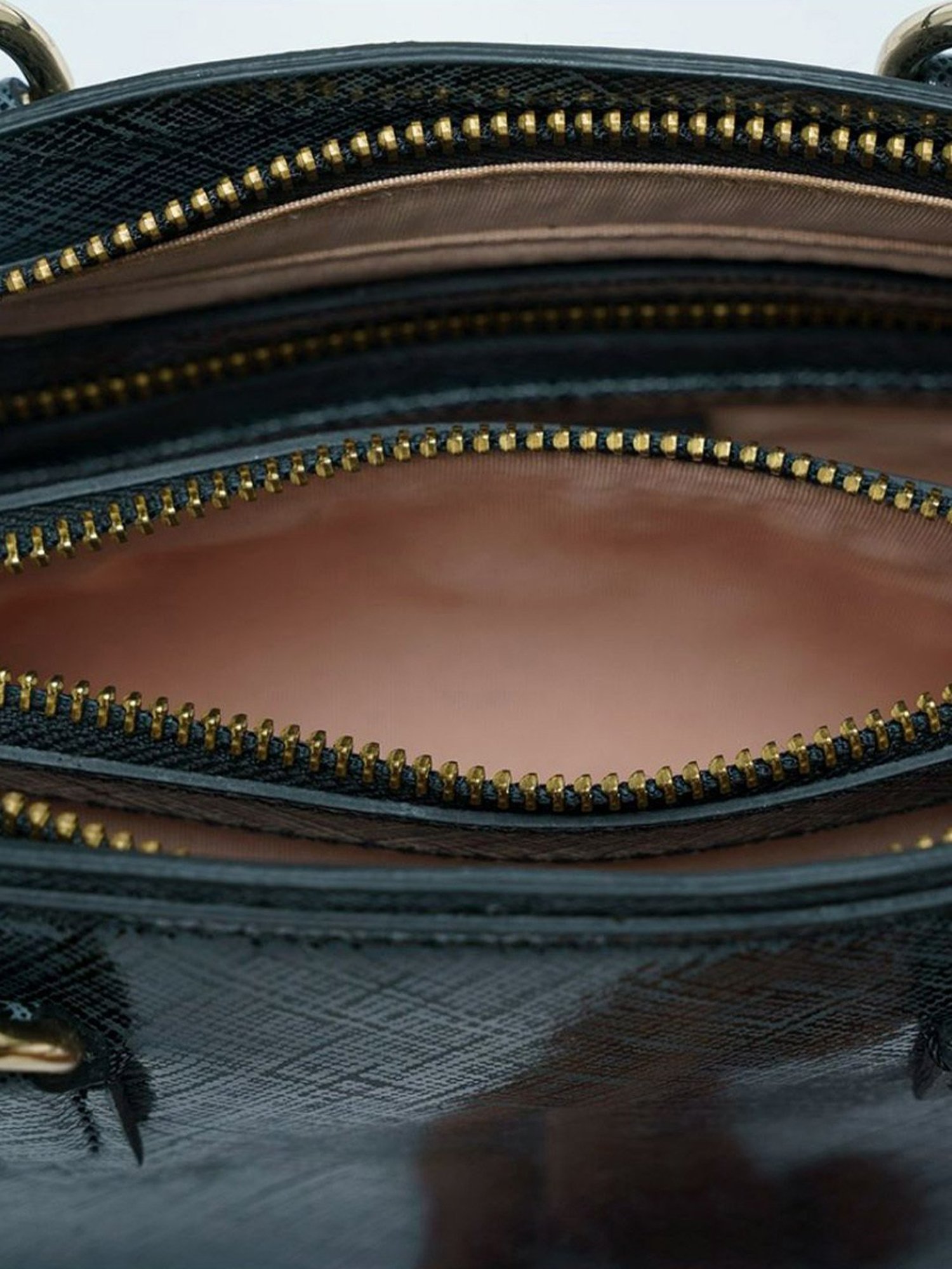 RI2K London Black Leather Medium Printed Handbag