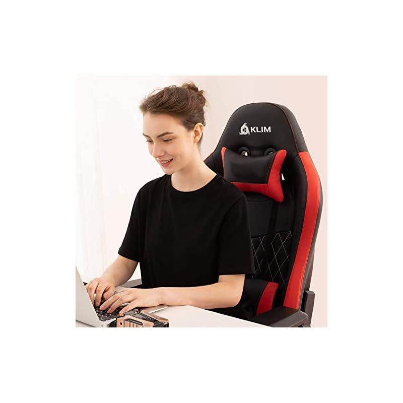 Esports Gaming Chair Executive Ergonomic Racing Computer Chair - Back & Head Support - New - Adjustable Armrest - Desk & Office Recliner - Silla Gamer - Black Cushion