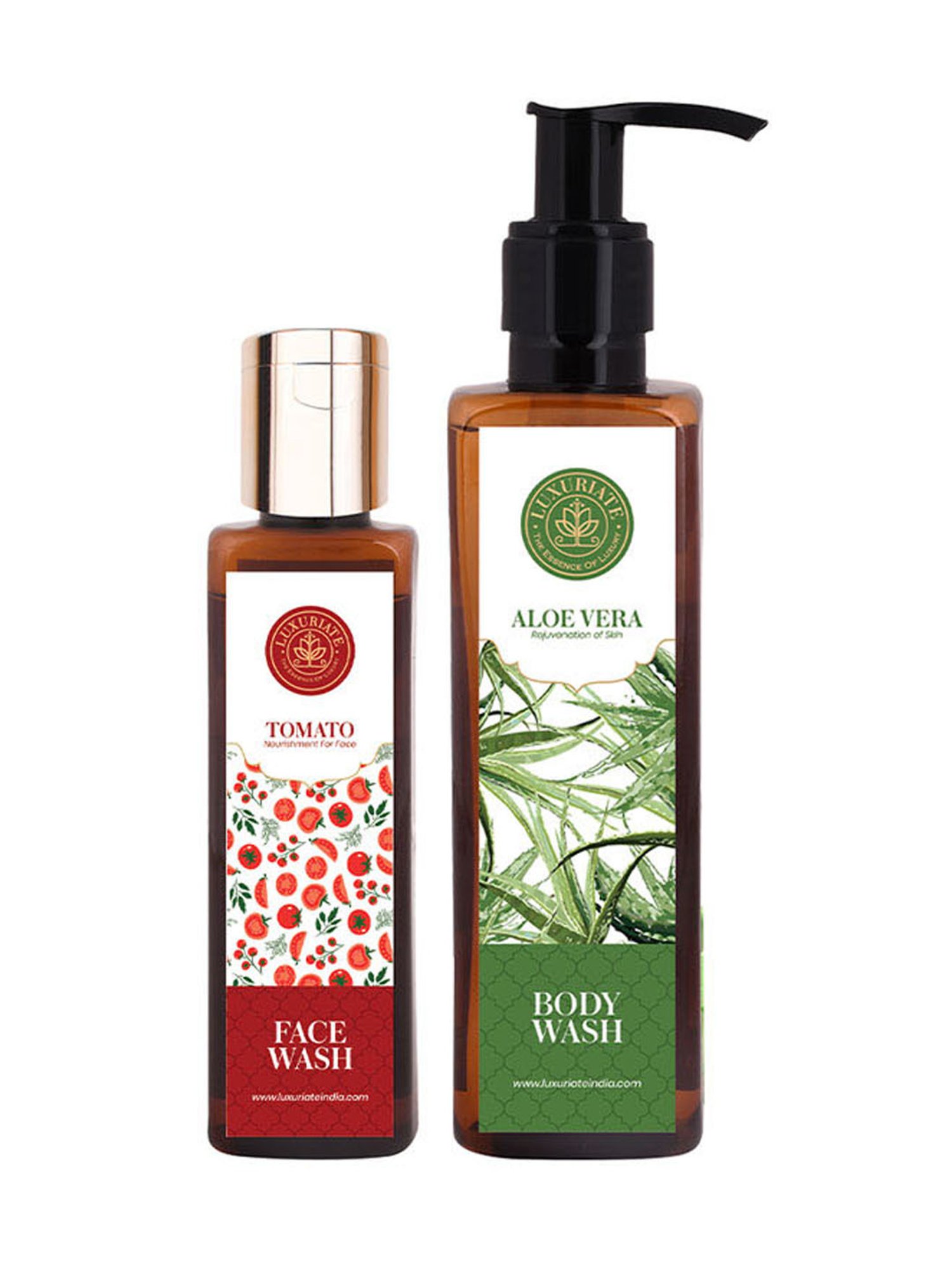 Luxuriate Aloe Vera Body Wash and Tomato Face Wash Cleanser Combo