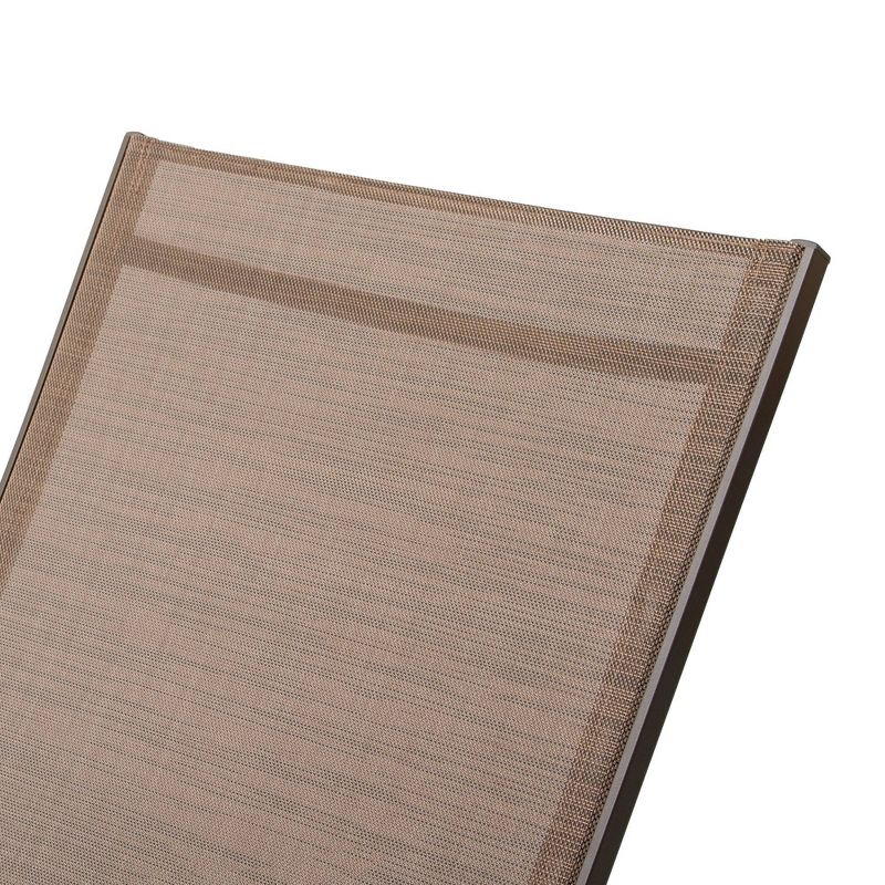 2pc Outdoor Adjustable Chaise Lounge Chairs with Wheels - Brown - Crestlive Products