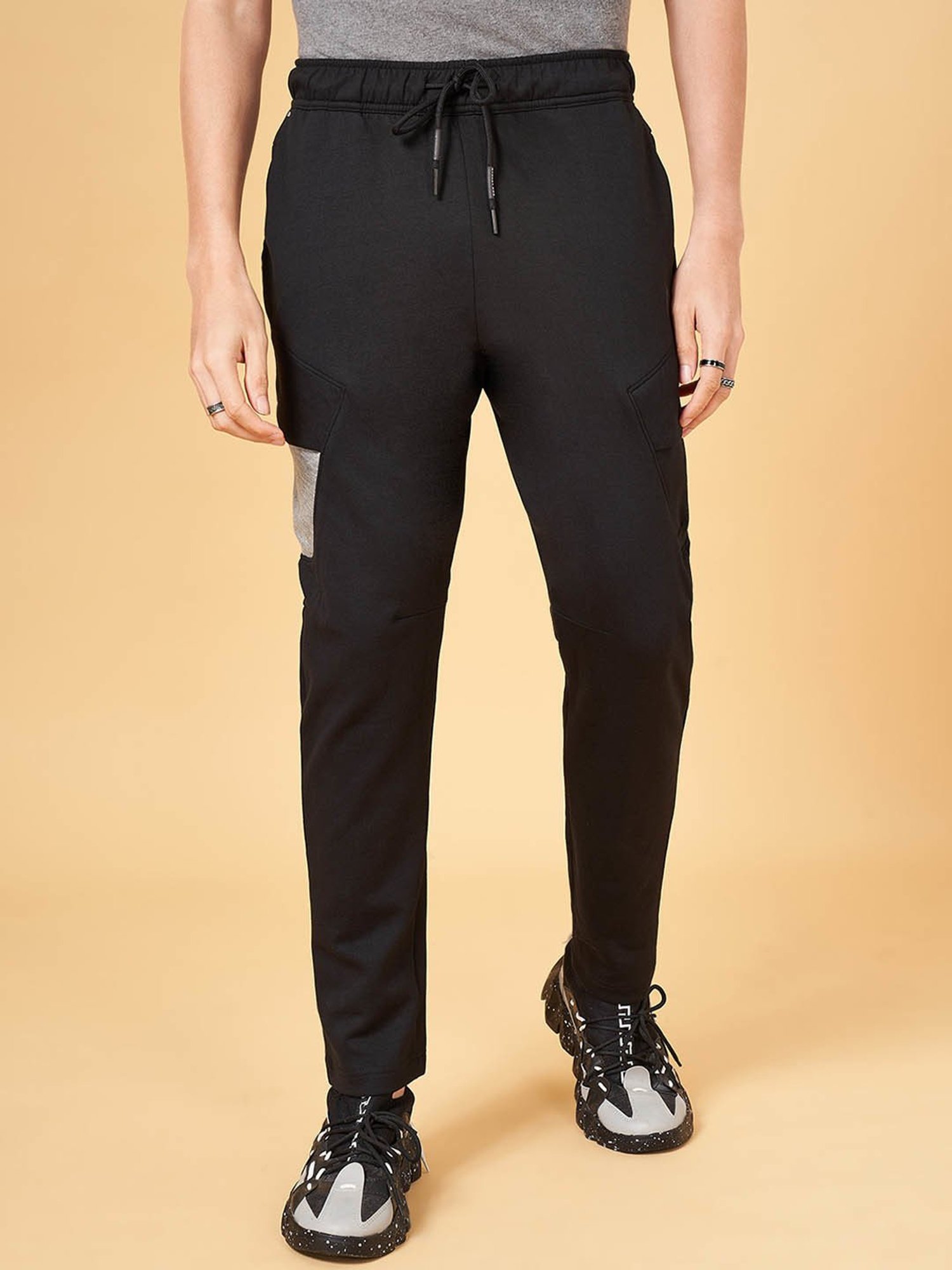 Street 808 by Pantaloons Black Regular Fit Trackpants