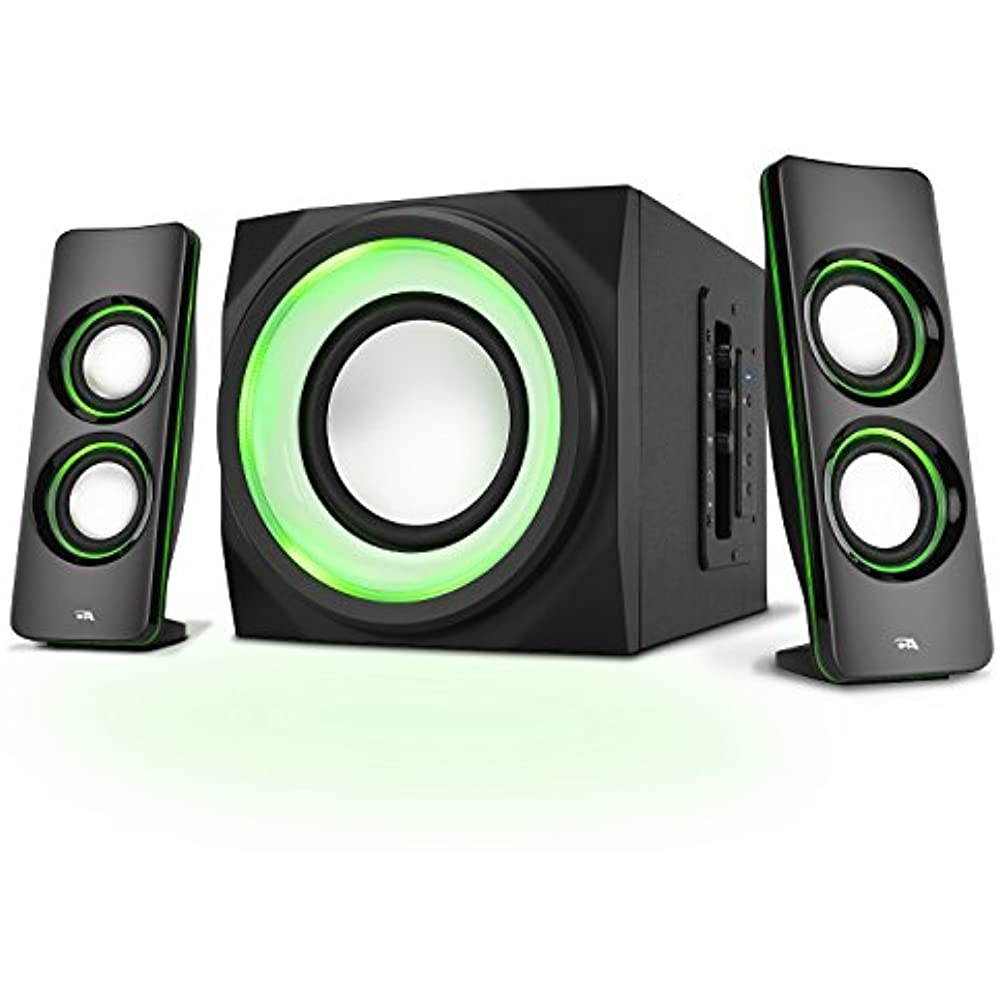 Cyber Acoustics Bluetooth Speakers with LED Lights &ndash; The Perfect Gaming, Movie, Party, Multimedia 2.1 Subwoofer Speaker System (CA-SP34BT)