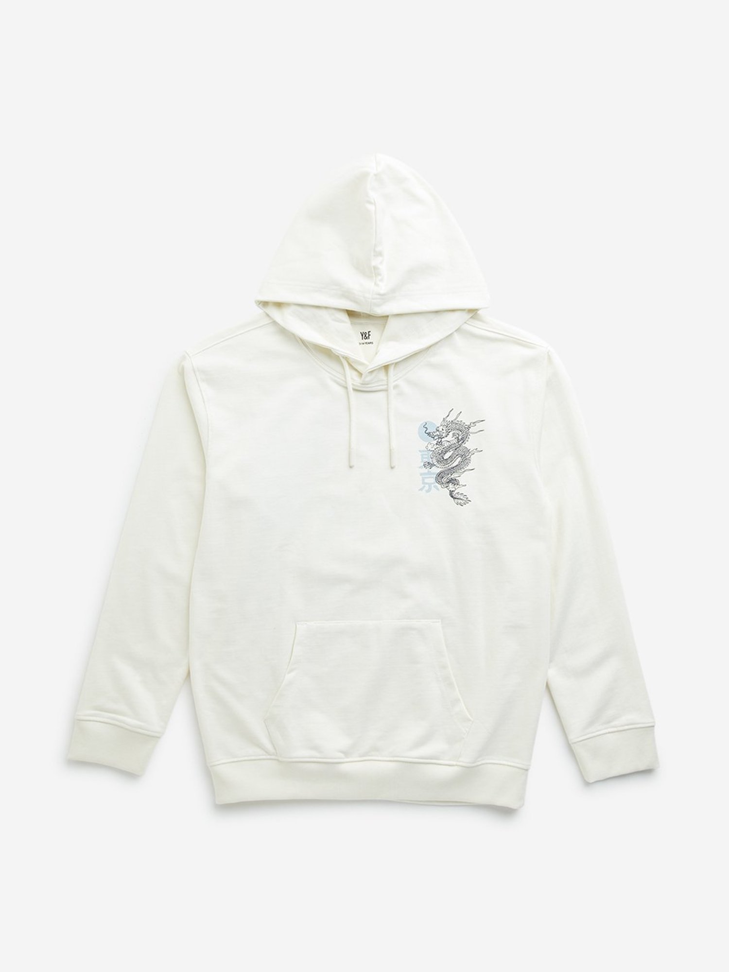 Y&F Kids by Westside Off-White Graphic Design Hoodie
