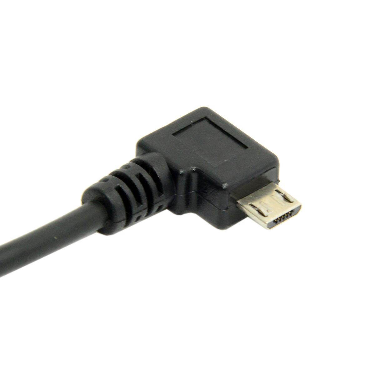 2pcs 90 D right angled Micro USB 2.0 Male to Female tablet phone extension cable