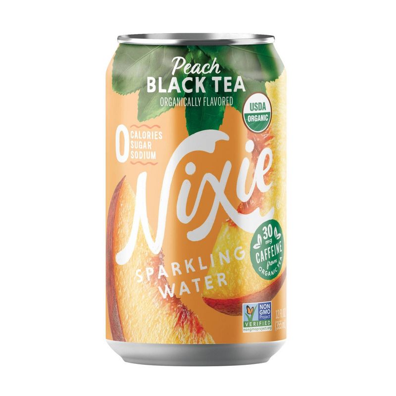 Nixie Peach Black Tea Sparkling Water - 8pk/12 fl oz Cans