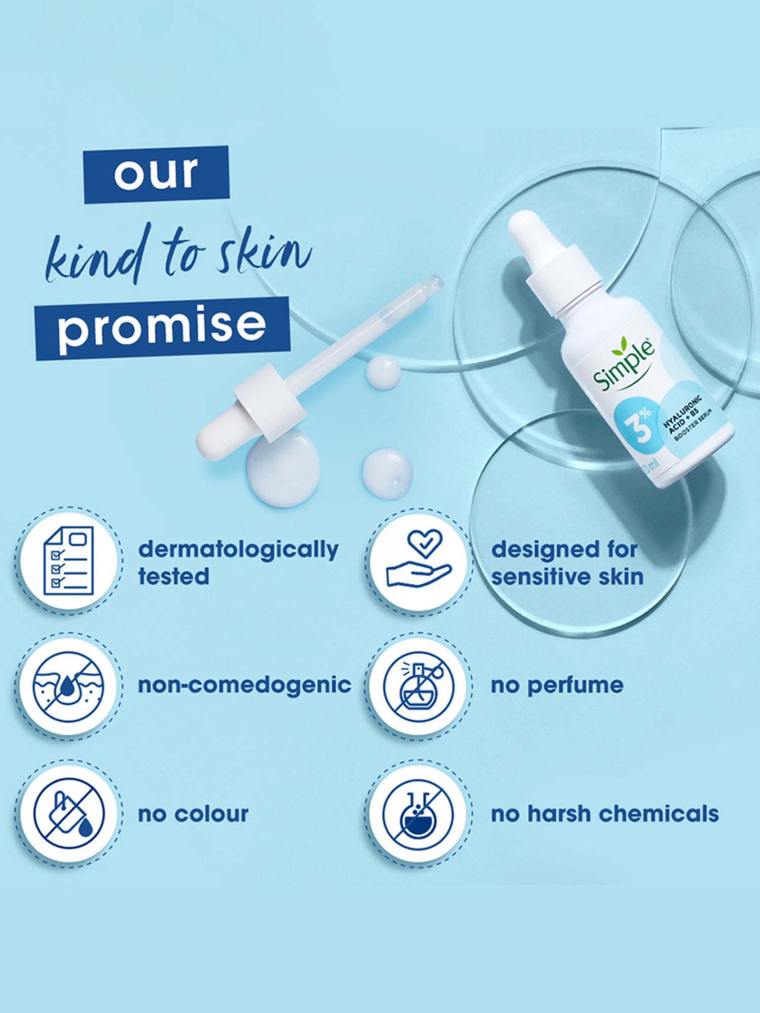 Simple 3% Hyaluronic Acid + B5 Booster Serum - 30 ml