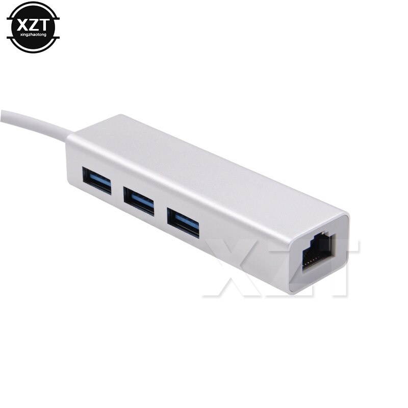 1pcs Type-C Hub USB-C to 3Port USB 3.0 Hub with RJ45 Ethernet Adapter Network LAN  USB Hub for Apple USB 3.1 MacBook
