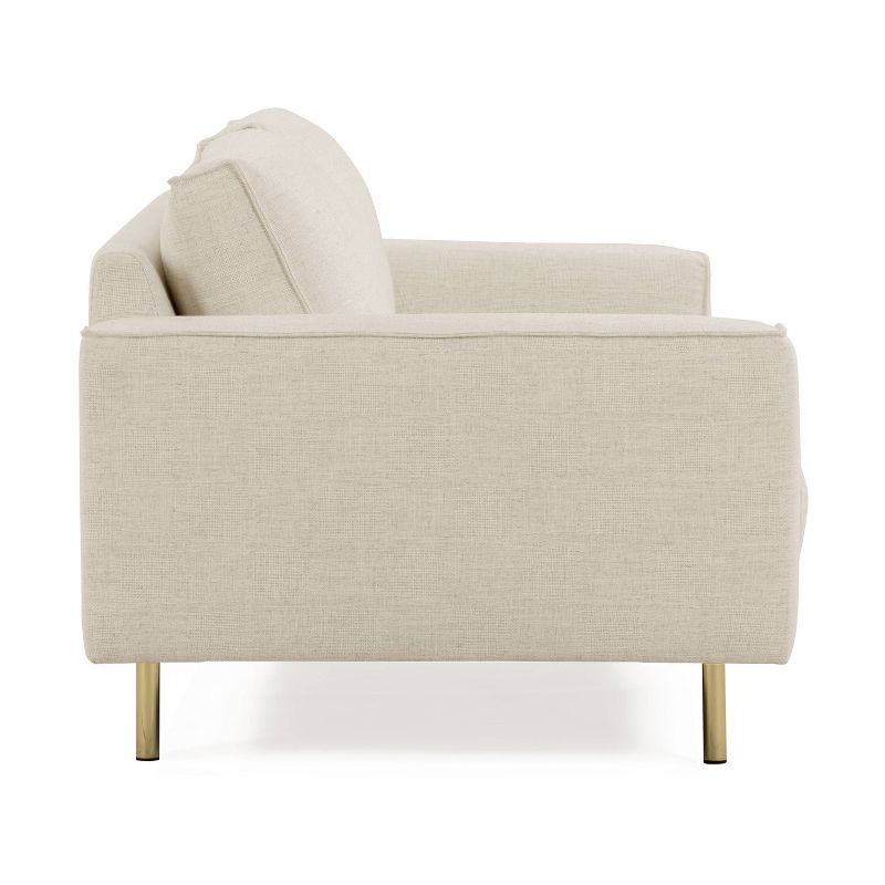 Deborah Modern Glam Sofa Alabaster White - Poly & Bark